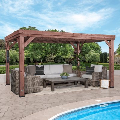 Backyard Discovery 14 x 10 Brockton Pergola with Electric Dark