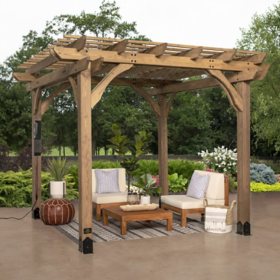 Backyard Discovery 10' x 10' Fairhaven Pergola with Electric (Brown)