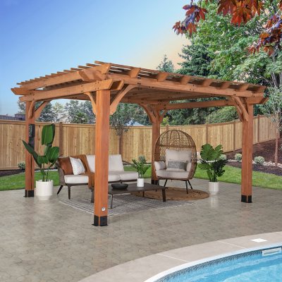 Backyard Discovery 14' x 12' Beaumont Cedar Pergola w/ Electric, Assembly