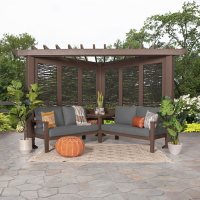 Backyard Discovery Hillsdale Traditional Cabana with Conversation Seating - Cast Slate