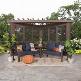 Backyard Discovery Hillsdale Traditional Cabana with Conversation Seating - Spectrum Indigo