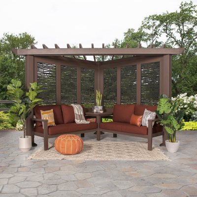 Backyard Discovery Hillsdale Traditional Cabana with Conversation Seating Set