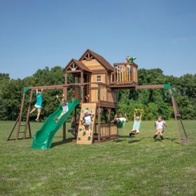 Backyard Discovery Skyfort II with Vac Slide Cedar Swing ...