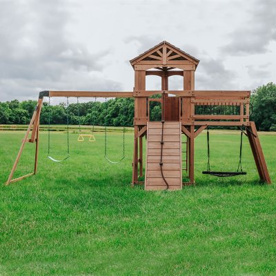 Backyard discovery caribbean hot sale all cedar playset