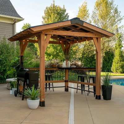 Backyard Discovery 9′ x 10′ Granada Grill Gazebo with Outdoor Bar