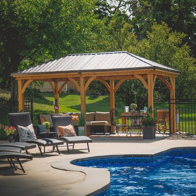 Backyard Discovery 20' x 12' Barrington Cedar Gazebo w/ Electrical, Assembly