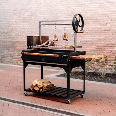 Backyard Discovery Premium Santa Maria BBQ Grill with Wood Fire and Charcoal Grill