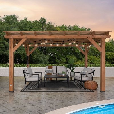 (pickup 3 boxes ) Backyard Discovery 14' x 10' Delray Cedar Pergola