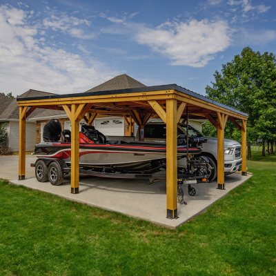 Backyard Discovery 20' x 20' Kingsport Cedar Carport/Gazebo