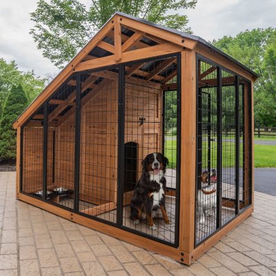 Backyard Discovery 7' x 5' Cedar Wood Dog Kennel w/ Feeding