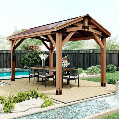 Backyard Discovery Norwood Cedar Gazebo with PowerPort:- Assembly, 14' x 10'
