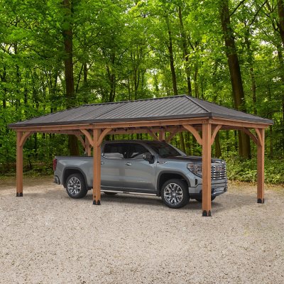 Backyard Discovery Barrington Cedar Gazebo with PowerPort:- Assembly, 24' x 12'