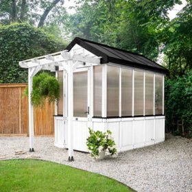 Backyard Discovery 9' x 6' Traditional Cedar Greenhouse in White - DIY