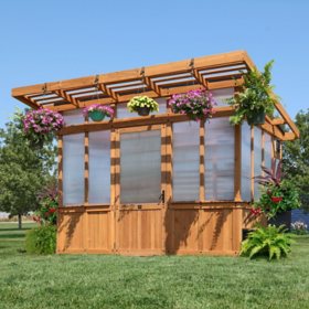 Backyard Discovery 11' x 7' Modern Cedar Greenhouse - DIY
