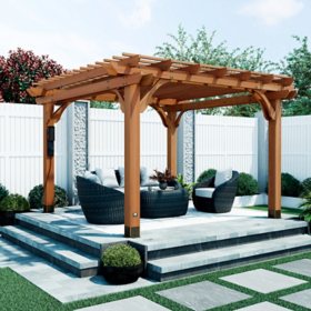 Backyard Discovery Beaumont Cedar Pergola with PowerPort, Choose Size
