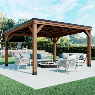 Backyard Discovery Arcadia Cedar Gazebo with PowerPort:- DIY, 14' x 12'