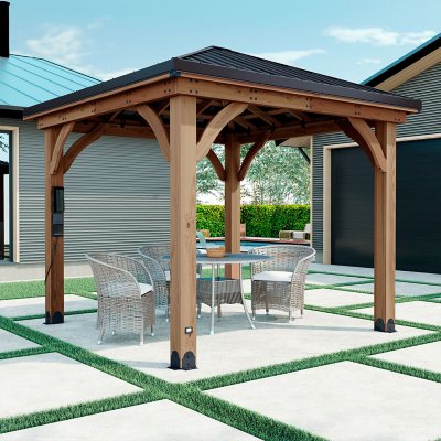 Backyard Discovery Barrington Cedar Gazebo with PowerPort:- DIY, 10' x 10'