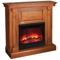 Real Flame Pillar Electric Fireplace - Oak