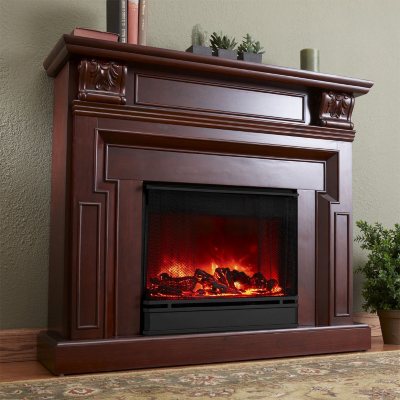 Kristine Electric Fireplace - Dark Mahogany - Sam's Club