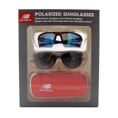 New Balance Polarized Performance and Lifestyle Sunglasses, Gray (2 pk