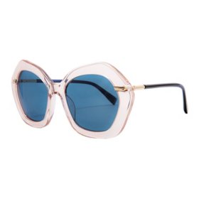 Elton John Eyewear, A-List, Geometric Sunglasses, Fame & Fortune Collection, Crystal Beige