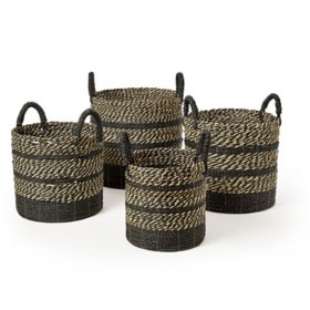 Seagrass Baskets with Ear Handles, Set of 4