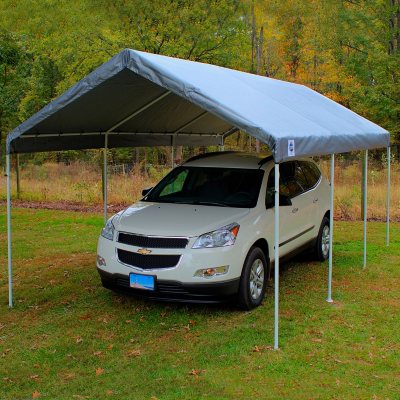 Replacement Canopy Cover 10x20 Silver Patio Car Tent Replace with Drawstrings 