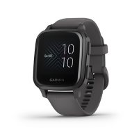 Garmin Venu Sq - Slate Aluminum Bezel with Shadow Gray Case and Silicone Band