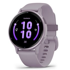 Garmin Vívoactive 5, Metallic Orchid Aluminum Bezel with Orchid Case and Silicone Band