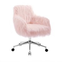 Cameron Office Chair, Pink Upholstery and Chrome Base