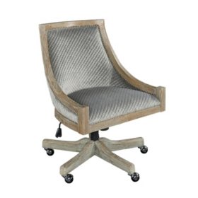 Carey Quilted Office Chair, Gray with Gray Wash Base