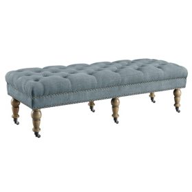  Katherine Linen 62" Upholstered Bench, Assorted Colors