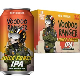 New Belgium VooDoo Ranger Juice Force Hazy Imperial IPA Craft Ale Beer, 12 fl. oz. can, 12 pk.