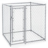 Lucky Dog Galvanized Chain Link w/ PC Frame, Kit in a Box - 5'L x 5'W x 4'H