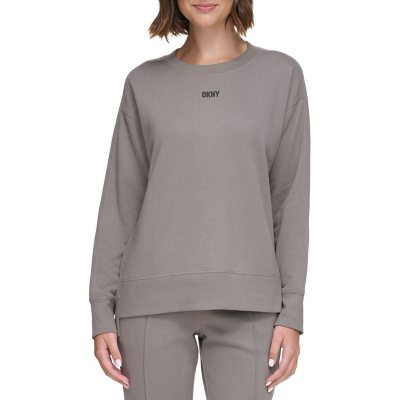 スウェット・トレーナー DKNY / DKNY LOGO POCKET CREW NECK SWEAT GRAY BIG SIZE DKNY Ladies Crewneck Fleece Sweatshirt - Sam's Club