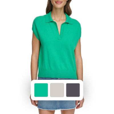 DKNY Ladies Sleeveless Collared Sweater Sam's Club