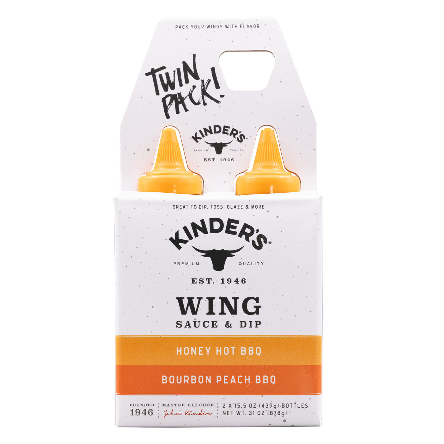 Kinder's Bourbon Peach & Honey Hot Wing Sauce (31 oz, 2 pk.)