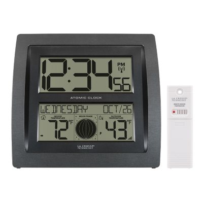 La Crosse Indoor/Outdoor Black & White Thermometer with Remote Sensor
