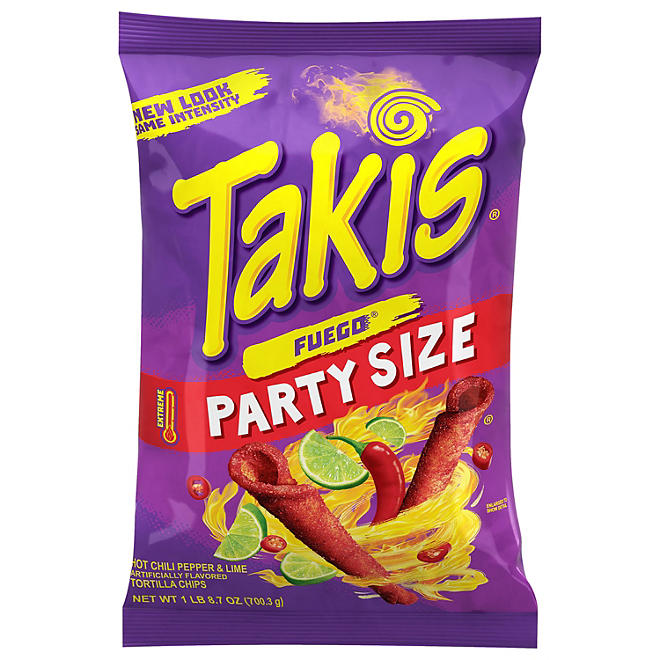 Takis Fuego Rolled Tortilla Chips Party Size Bag 24.7 oz.