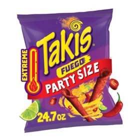 Takis Fuego Rolled Tortilla Chips Party Size Bag 24.7 oz.