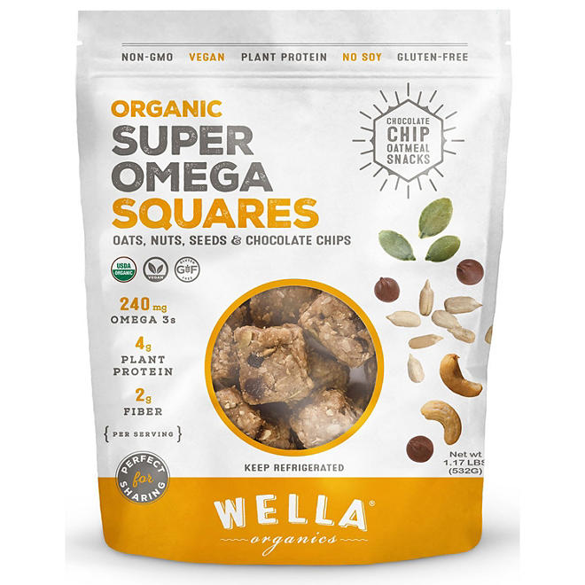 Wella Organics Chocolate Chip Oatmeal Super Omega Squares 1.17 lbs.