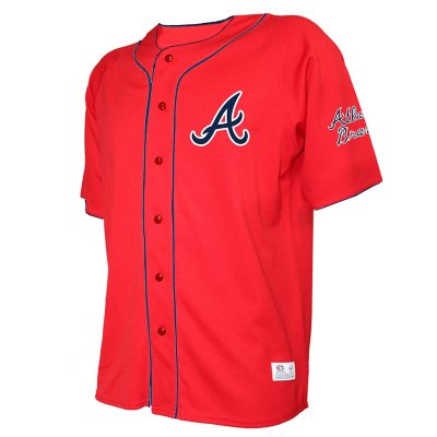 Atlanta Braves Button-Up Baseball Jersey - Navy