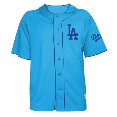 MLB Los Angeles Dodgers Men's Short Sleeve Button-Down Jersey - S