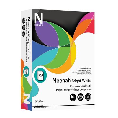 Neenah Bright White Premium Cardstock, 8.5 x 11, 65 lb/176 gsm, White, 96  Brightness, 250 Sheets - Sam's Club