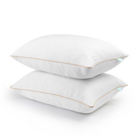 Martha Stewart Natural Essence Conforming Memory Foam Cluster Pillows, 2 Pack