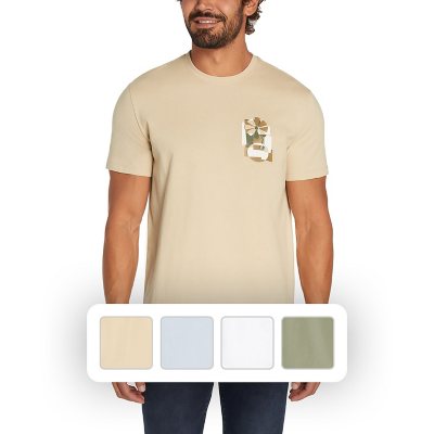 EXPRESS MEN'S GRAPHIC SHORT SLEEVE TEE - KHAKI XS:- XS, Khaki