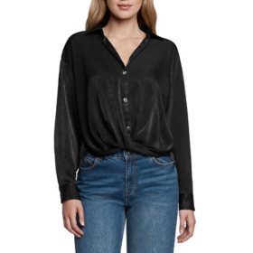 Express Women's Satin V-Neck Shirt