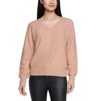 EXPRESS WOMEN'S EMBELLISHED SWEATER - PINK M:- M, Pink