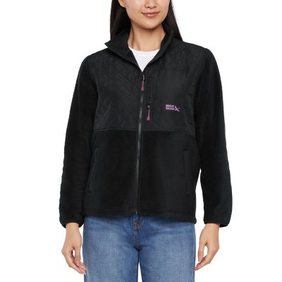 Eddie Bauer Women's Mixed Media Fleece JacketBlackL:- L, Black