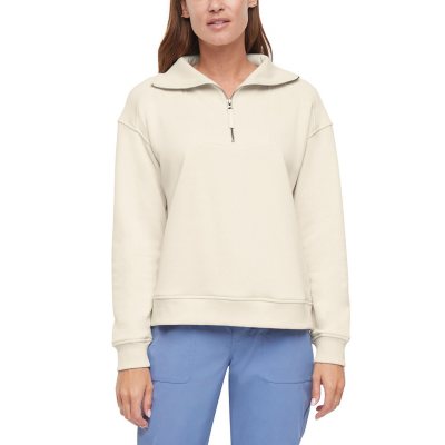 EDDIE BAUER QUARTER ZIP PULLOVER - CREAM L:- L, Cream